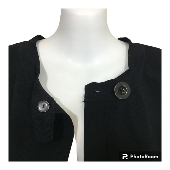 Cable & Gauge Womens Black Button Sweater w 3/4 sleeves - Picture 4 of 6